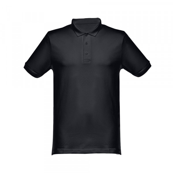  Poloshirts mit Logo | THC MONACO Herren Poloshirt, 240 g/m² | Farbe: Schwarz 