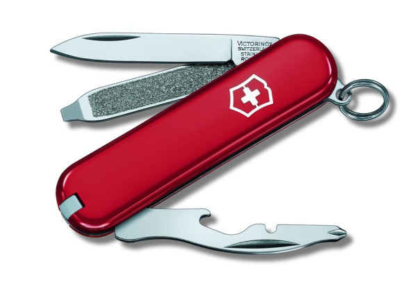 Werbeartikel Victorinox Rally | Kleines Schweizer taschenmesser, 58 mm | in Rot 