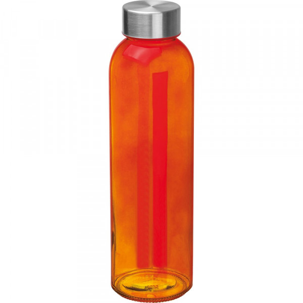 Glasflasche bedrucken |  Trinkflasche aus Glas, 500ml, in Orange 