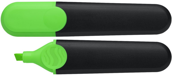  Schneider Textmarker Highlighter 180 | Gehäusefarbe: schwarz/grün. Schreibfarbe: grün| als Werbeartikel