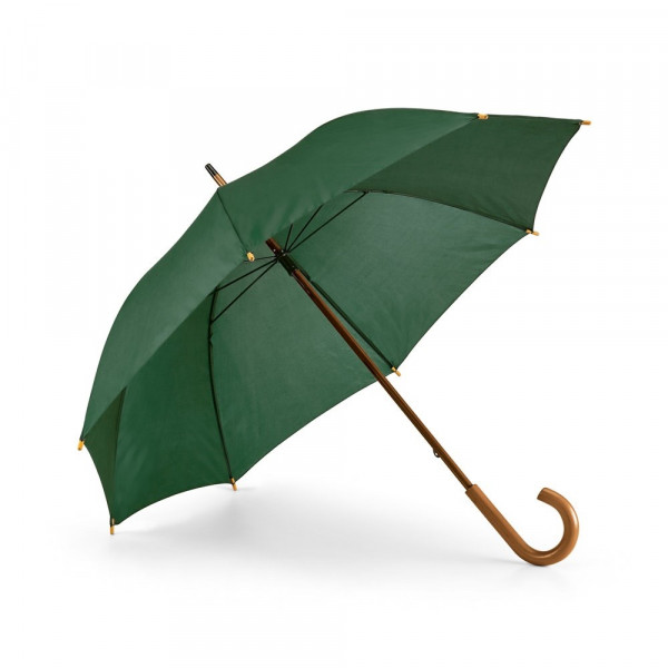 Werbeschirm:  BETSEY. Regenschirm aus 190T-Polyester mit Holzgriff in der Farbe Grün 