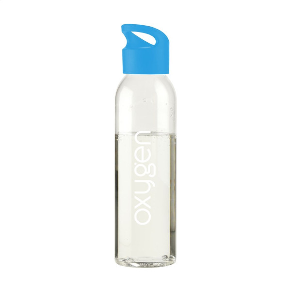 Trinkflaschen bedrucken | Sirius GRS RPET 650 ml Trinkflasche | Transparent / Blau | mit Logo Druck 
