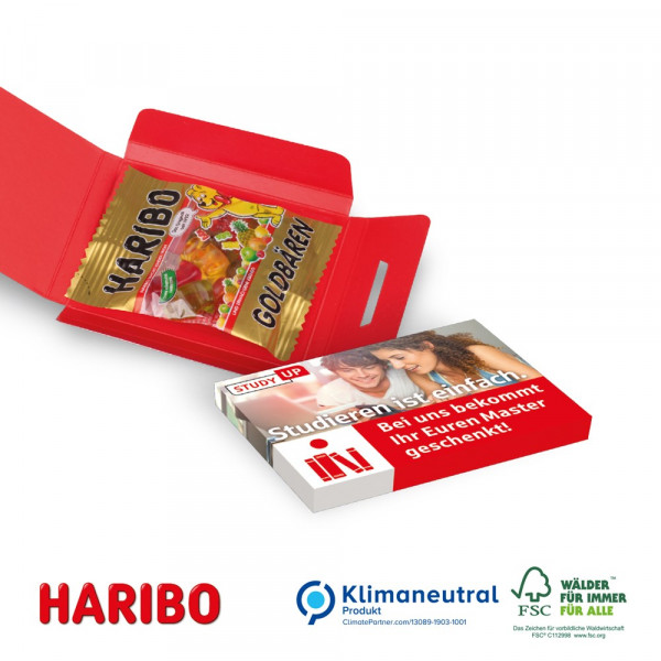 Haribo bedrucken: Fruchtgummi-Briefchen gefüllt mit Haribo Produkten als Werbeartikel 