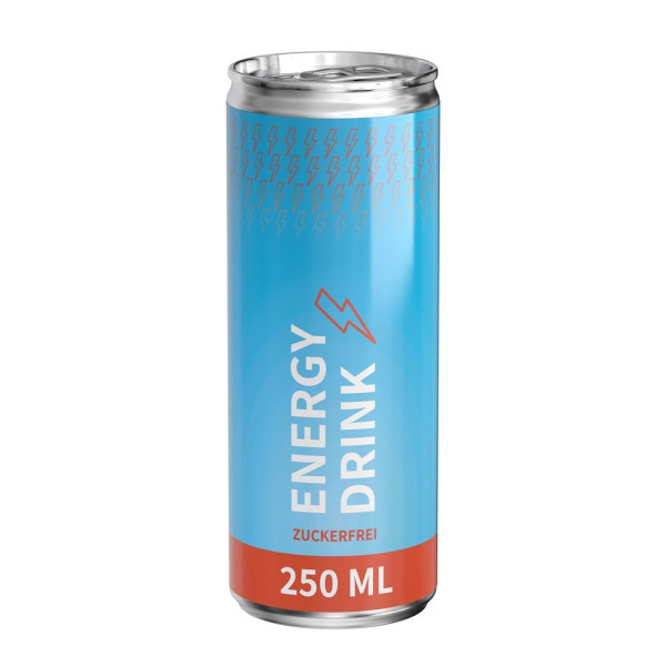 Energy Drink mit eigenem Logo: 250 ml Dose mit Body-Label, zuckerfrei 