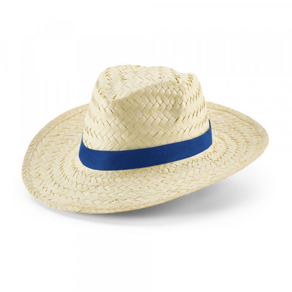  EDWARD. Strohhut aus Naturstroh mit blauem Hutband | Strohhut bedrucken
