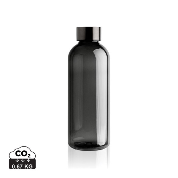  Trinkflasche bedrucken: Auslaufsichere Trinkflasche mit Metalldeckel, 620ml, in schwarz-transparent 