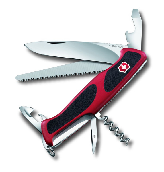  Werbeartikel Victorinox RANGER 55 Grip, 130 mm  mit rot-schwarzen Schalen