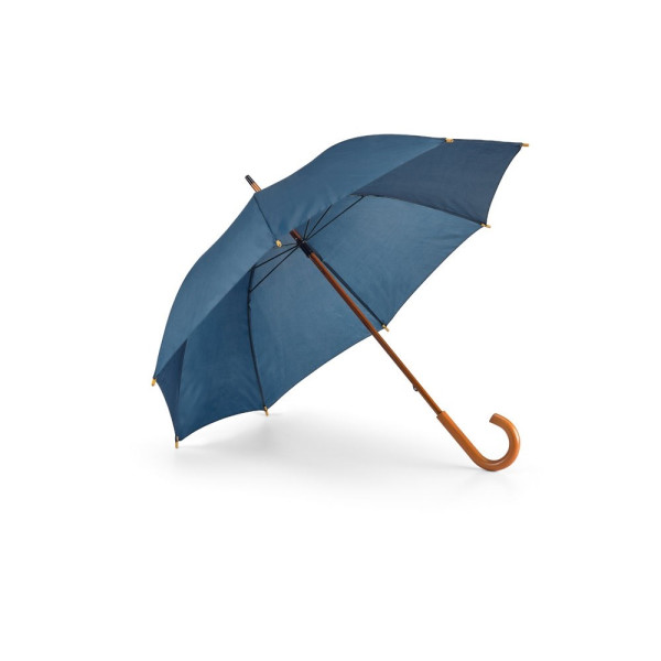 Werbeschirm:  BETSEY. Regenschirm aus 190T-Polyester mit Holzgriff in der Farbe Blau 