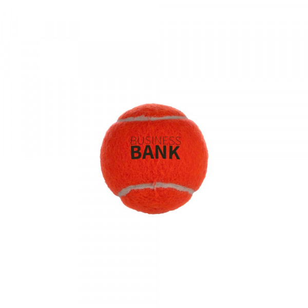  Tennisbälle bedrucken: Tennisball in Orange mit Logo bedruckt 