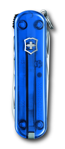 Werbeartikel Victorinox NailClip 580 in blau-transparent