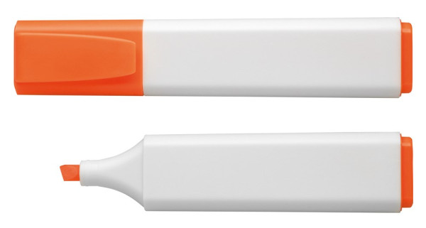   Schneider Textmarker Highlighter 150 | Gehäuse: weiß/orange. Schreibfarbe: orange | als Werbeartikel