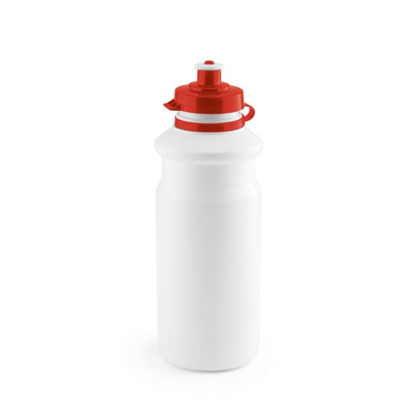 Sportflasche bedrucken |  GOBERT. PEBD-Trinkflasche 680 ml | Farbe: weiß-rot 