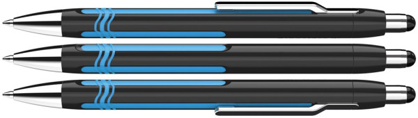 Schneider Kugelschreiber bedrucken | Schneider Epsilon | Farbe: Schwarz / Cyan