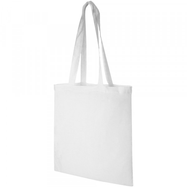 Einkaufstasche bedrucken | Madras Baumwoll Tragetasche 7L | lange Henkel | Farbe: Weiß