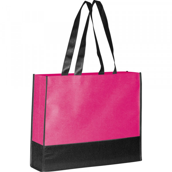  Non Woven Taschen bedrucken | Faltbare Non Woven Einkaufstasche, 2 farbig in pink/schwarz