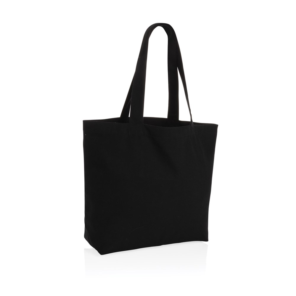 Impact Aware™ 240g/m² rcCanvas Shopper + Tasche, ungefärbt - schwarz (± PMS Black)