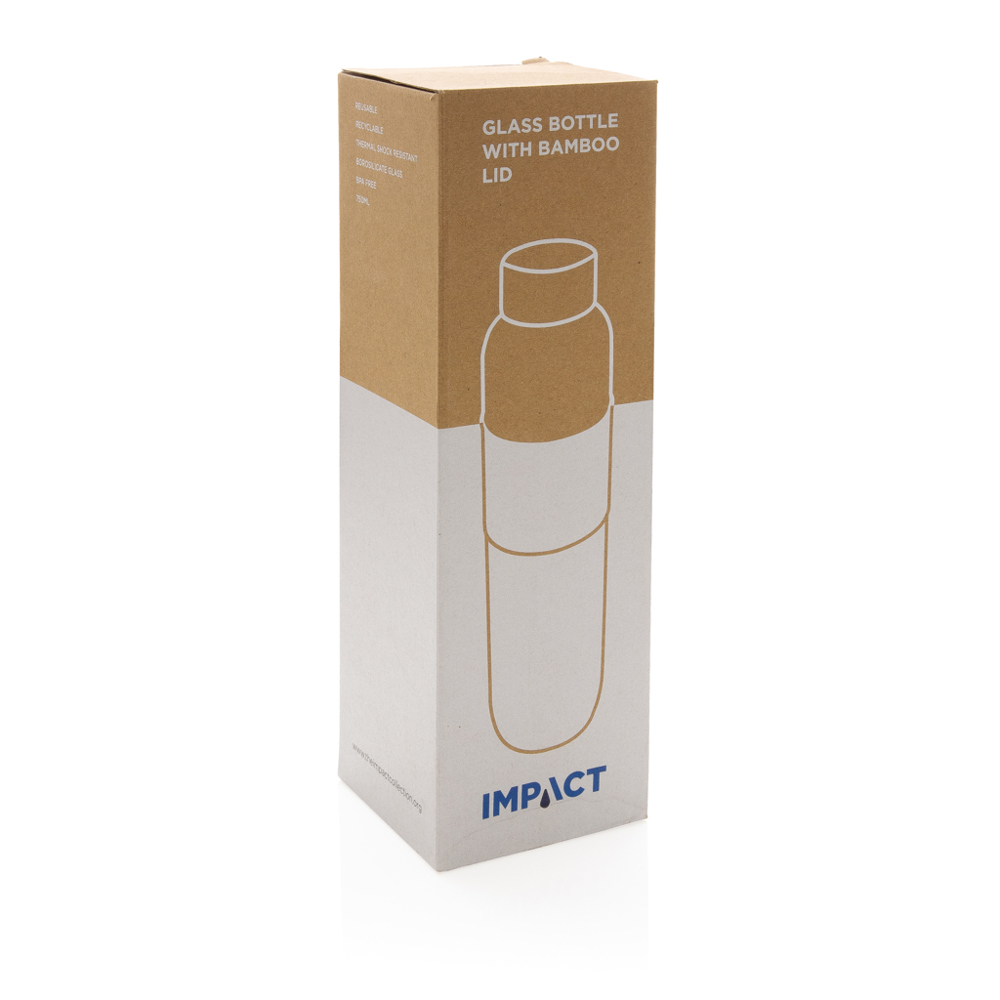 Impact Borosilikat-Glasflasche mit Bambusdeckel 750ml