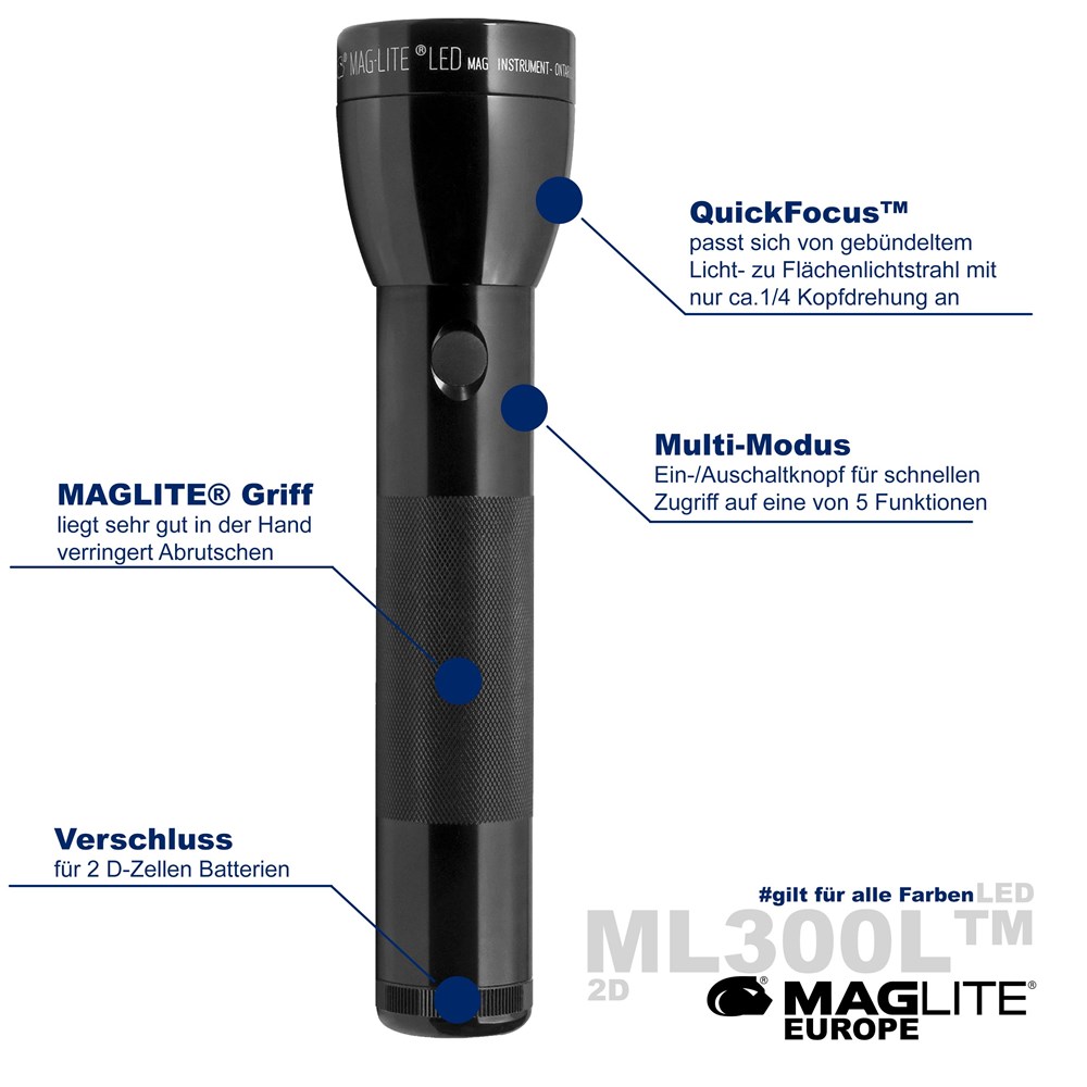 Maglite® ML300L™ LED 2D Schwarz