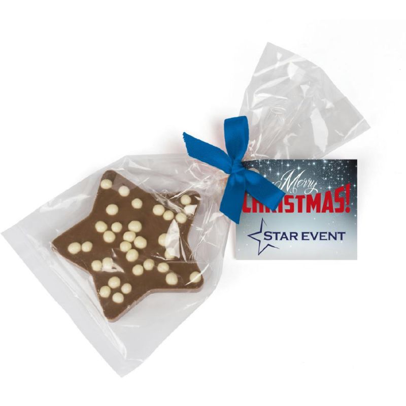35 g - Zartbitterschokolade - Blaue Schleife - 4c Euroskala